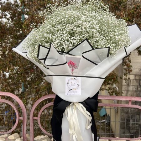 זר גיבסניות לבנות גדול