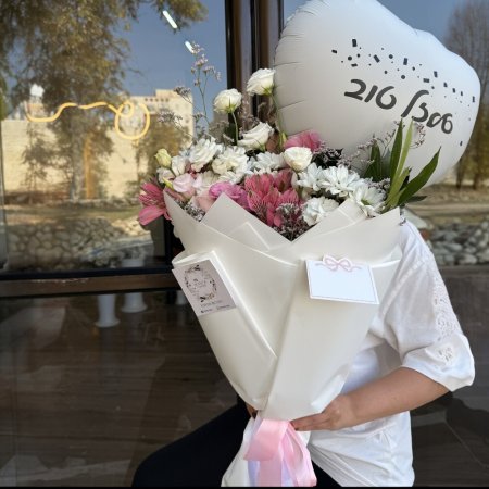 זר בלון לבן